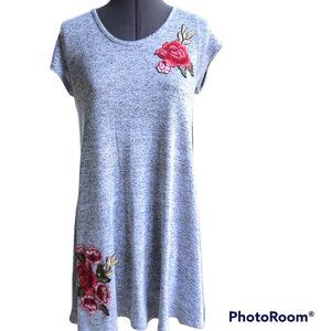 French Atmosphere Embroidered Knit Dress XS